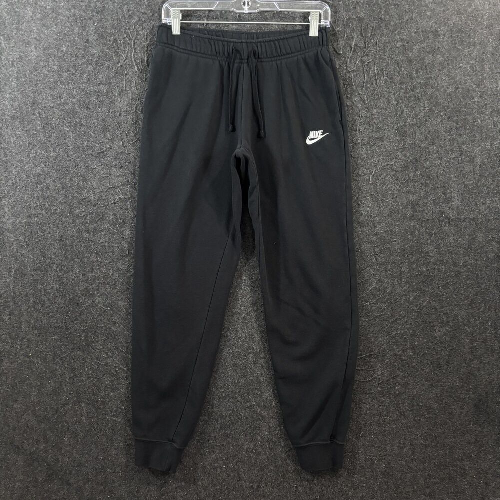 Nike Club Fleece Joggers Men's Small Black Sweatpants Drawstring Pockets